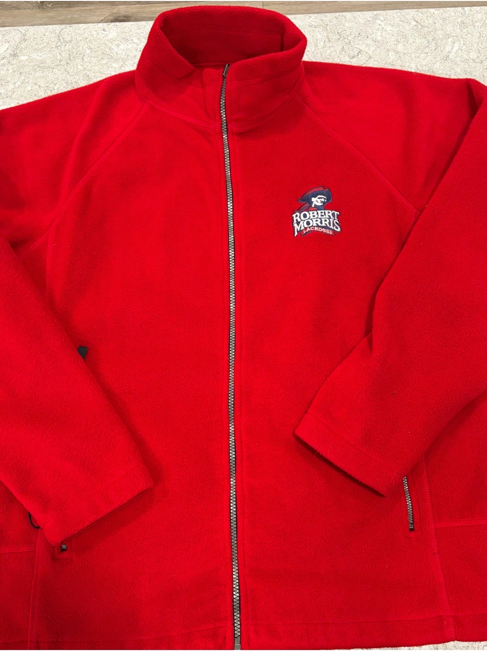 Robert Morris Colonials Lacrosse Red Full-Zip Turfer Fleece Jacket-Large